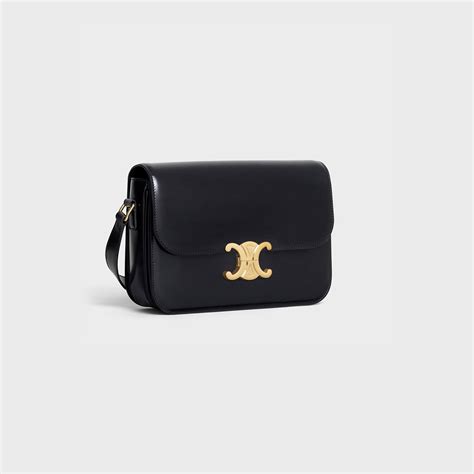 celine shiny calfskin women triomphe shoulder bag|Celine sentimental triomphe bag.